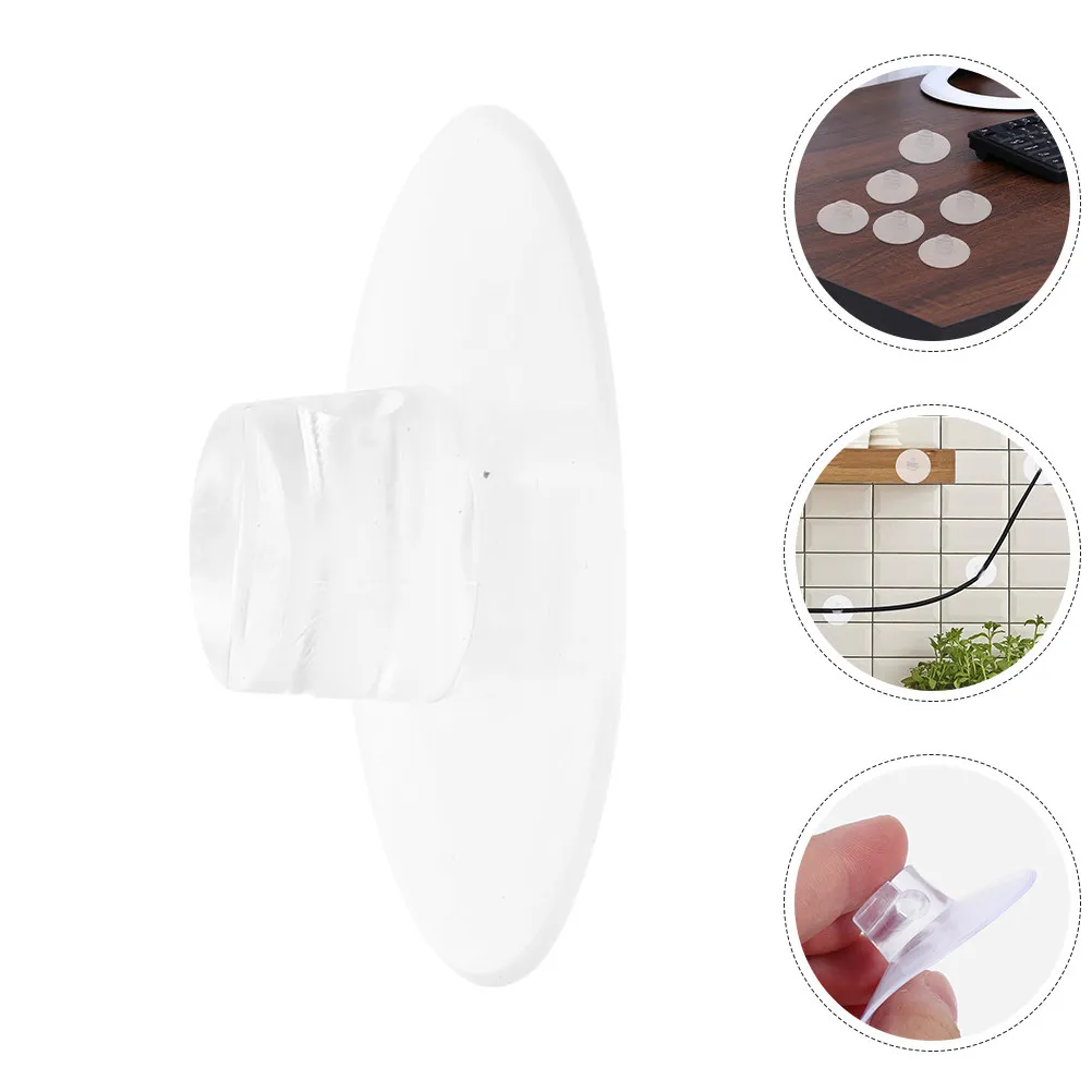 20Pcs Flat Top Suction Cup Cord Organizer Clips Easy Install Removable for Various Cables Wall Cable Fixer Suction Cup Cable