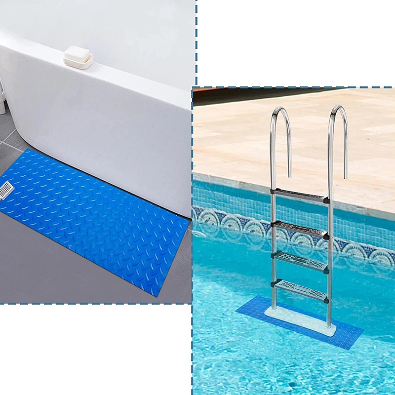 Swimming Pool Ladder Mat With Non-Slip Striped Texture High Quality PVC Anti-Slip Pad For Above Ground Pool Accessories