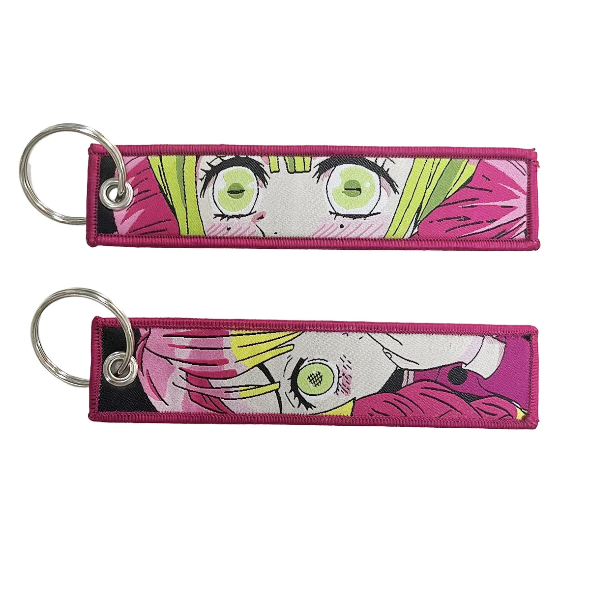 Demon Slayer Tanjirou Nezuko Zenitsu Inosuke Anime panno tessuto etichetta portachiavi borsa portachiavi accessori giocattoli decorazione regali