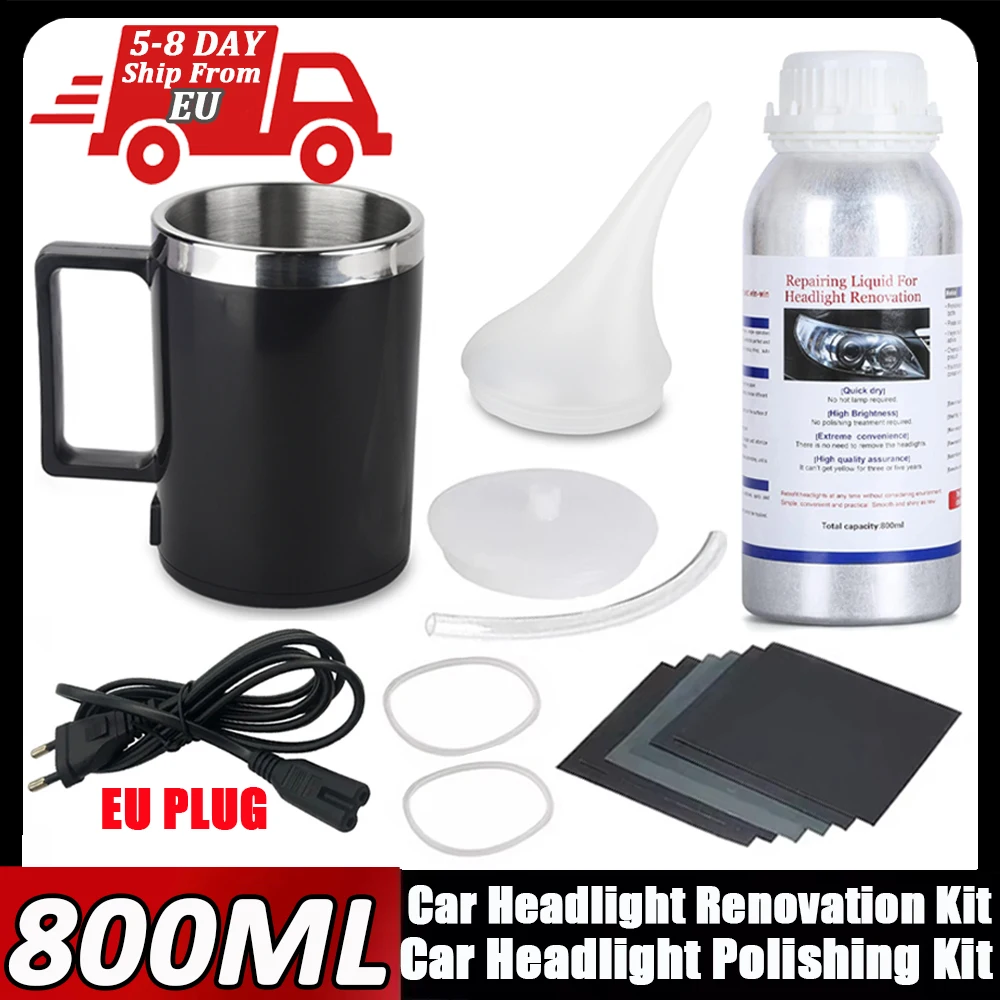 Kit de réparation polymère liquide, Kit de rénovation de phares de voiture, Agent de polissage, dissolvant de rayures, Kit de réparation de lampe de récupération de phares, nouveau
