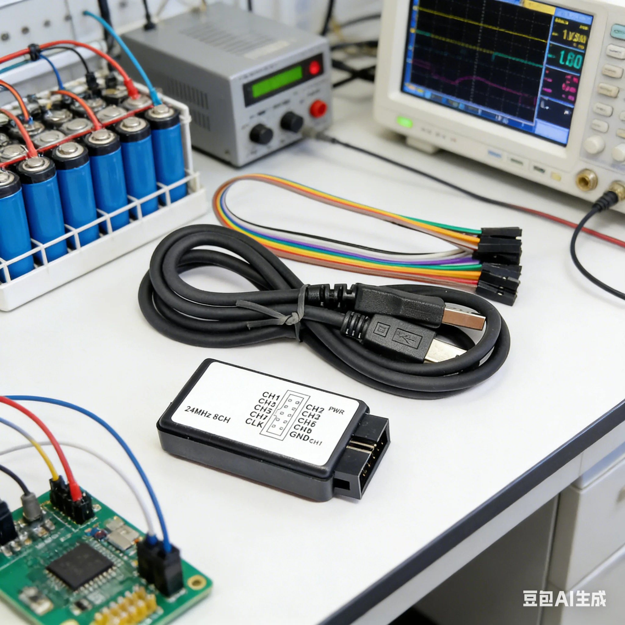 

Debugging Tool USB Logic Analyzer 24M 8CH for UART Signal Analysis Overvoltage Protection Compatible with WIN7/2K
