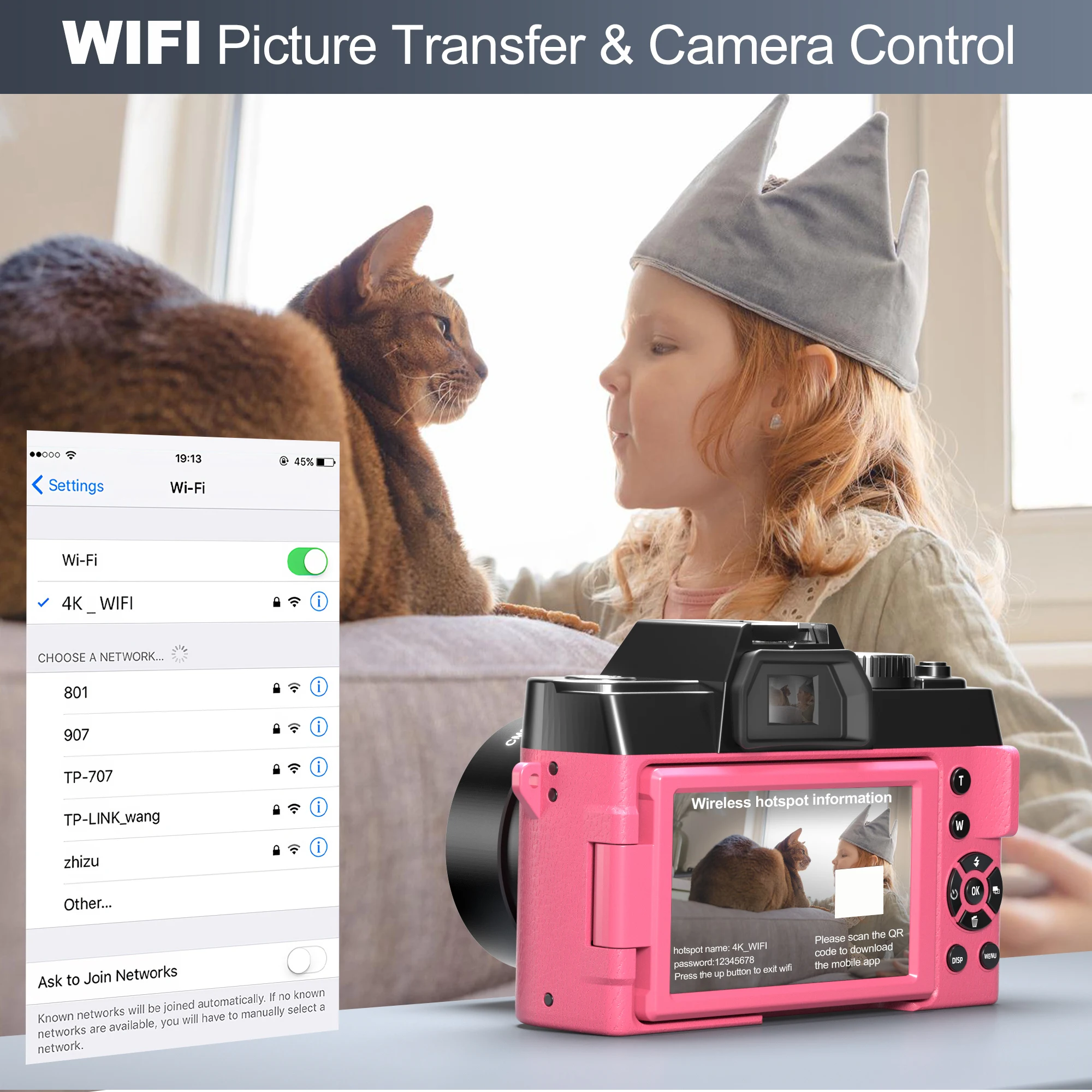 NBD compact digital photography camera 4K wireless network camera retro Vlog recorder YouTube 48MP camera 3 "flip screen images - 6