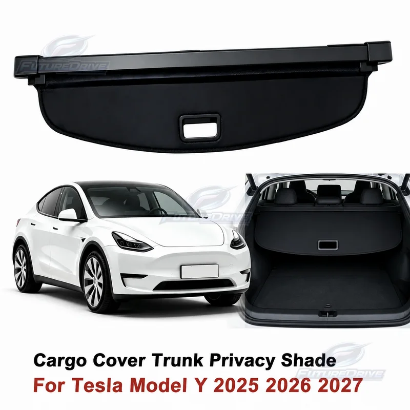 Cargo Cover Trunk Privacy Shade Rear Security Partition Anti-Theft Shield Organizer for Tesla Model Y 2025 2026 2027