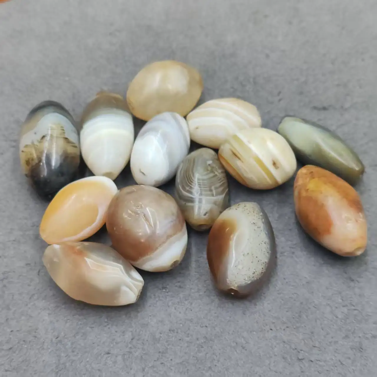 

1pcs/lot Jewelry loose Han-Tang Sui-Line dzi beads natural agate DIY charms for jewelry making gift oval ethnic style 16-21㎜