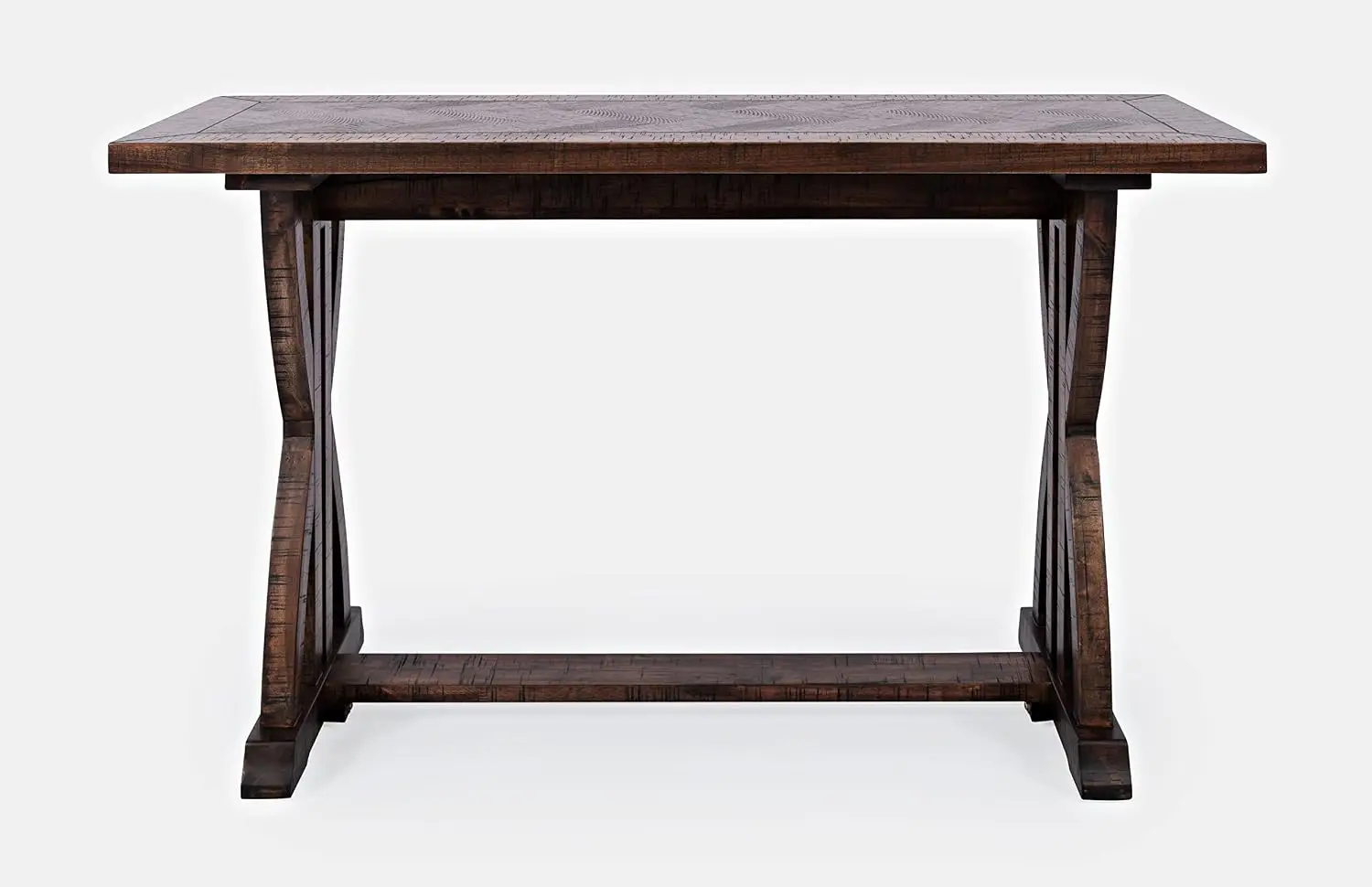 Acacia Wood Sofa Console Table Herringbone Distressed Finish Transitional Farmhouse Living Room Entryway Oak, Customized