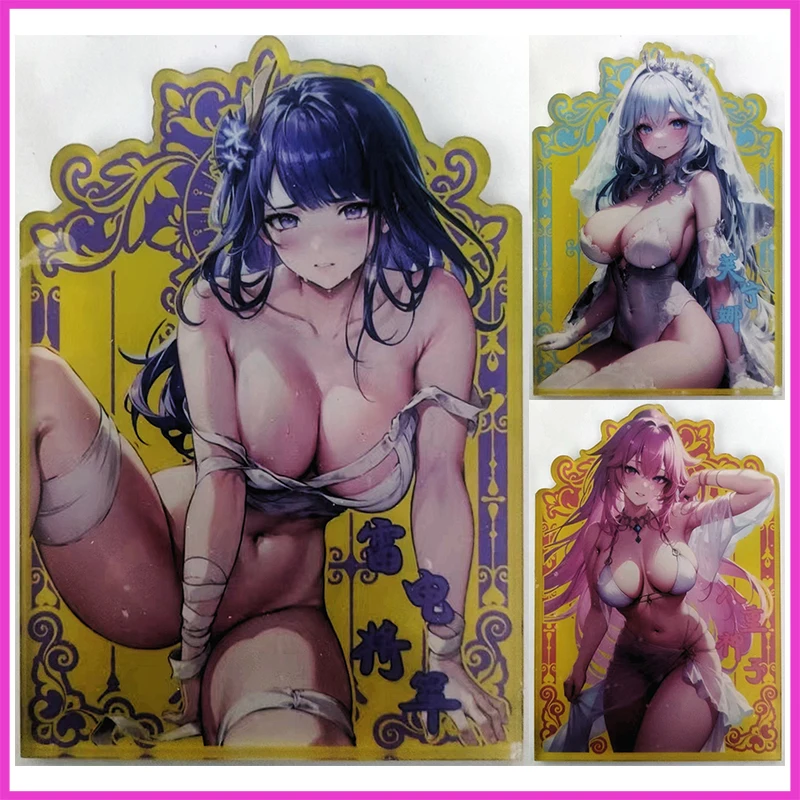 

Аниме «История богини», редкие акриловые коллекционные карты с преломлением, Raiden Shogun Yae Miko Furina, игрушки для мальчиков, подарок на день рождения