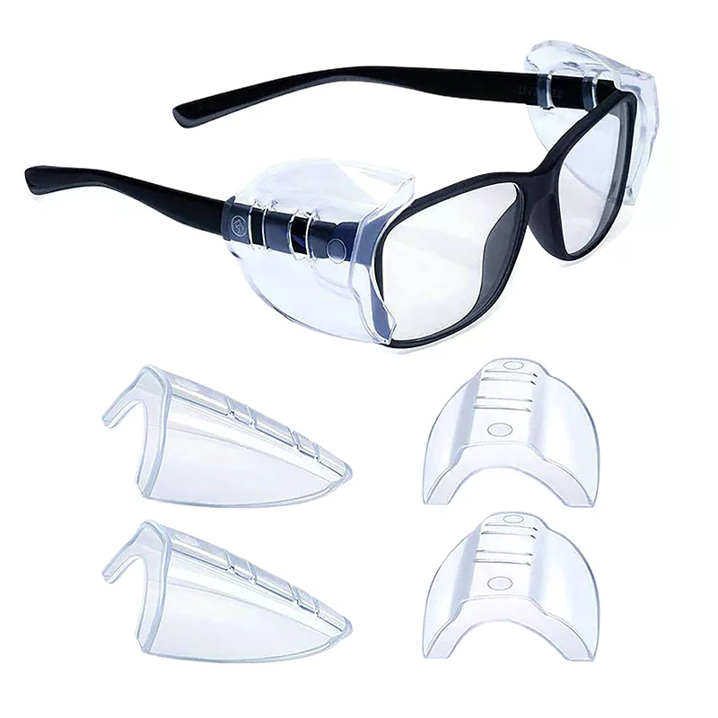 1 Pair Safety Eye Glasses Side Shields Flap Glasses Safe Protection Side Cover TPU Flexible Protector 12/17mm Fits All Size