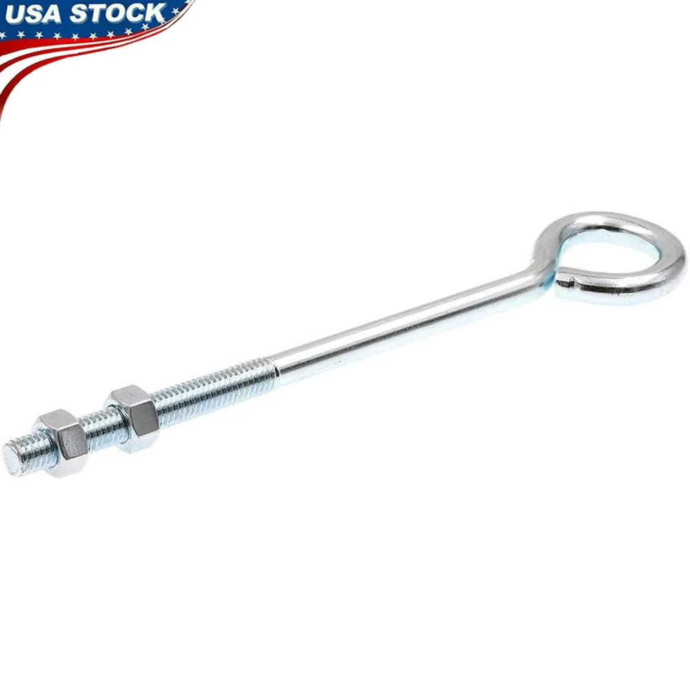 

Steel Eye Bolts 3/8 In-16 Zinc Plated with Hex Nuts Blunt Point Coarse Thread Industrial Fasteners 20 Pack