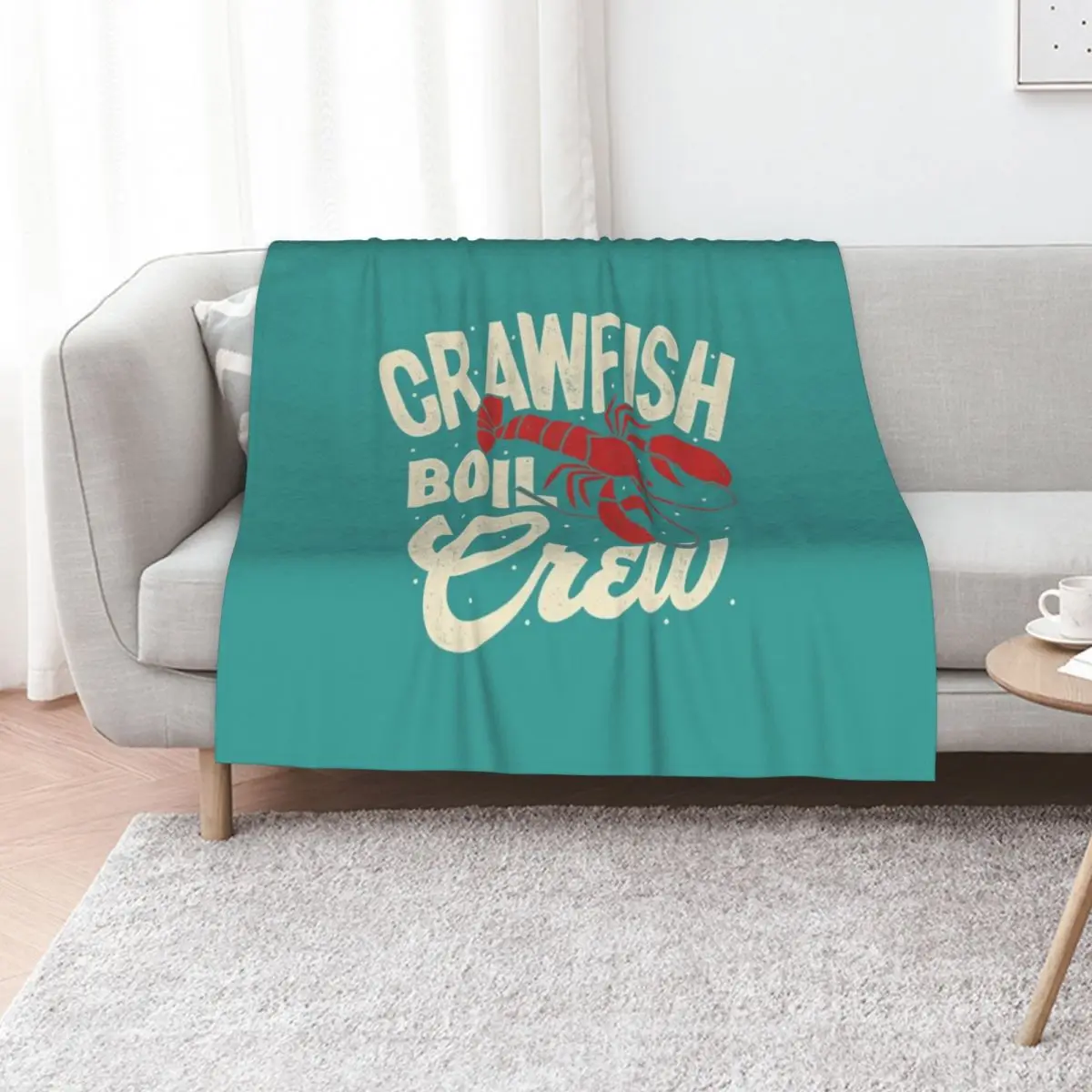 Crawfish Boil Crew Cajun Crayfish Seafood Festival Party T-Shirt Throw Blanket Baby Plaid Flannel Fabric Plush Blankets