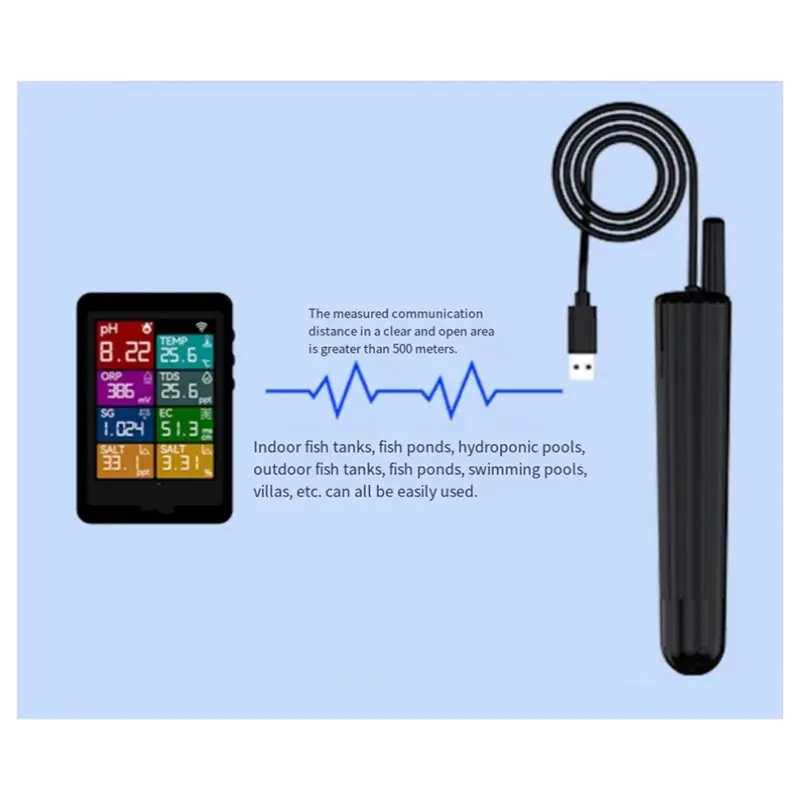 【OBNIŻKA CEN!】Tuya Wifi 8 w 1 Inteligentny Monitor Jakości Wody Monitorowanie TDS PH Temperatury w Czasie Rzeczywistym Zdalne Sterowanie Aplikacją do Akwarium Basenu Ryb