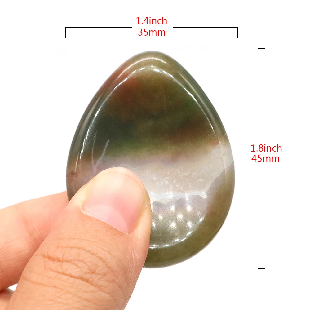 35x45mm Water Drop Forget Thumb Worry Stones Natural Reiki Healing Success Crystal 7 Chakra Face Massagers Gemstone Wholesale