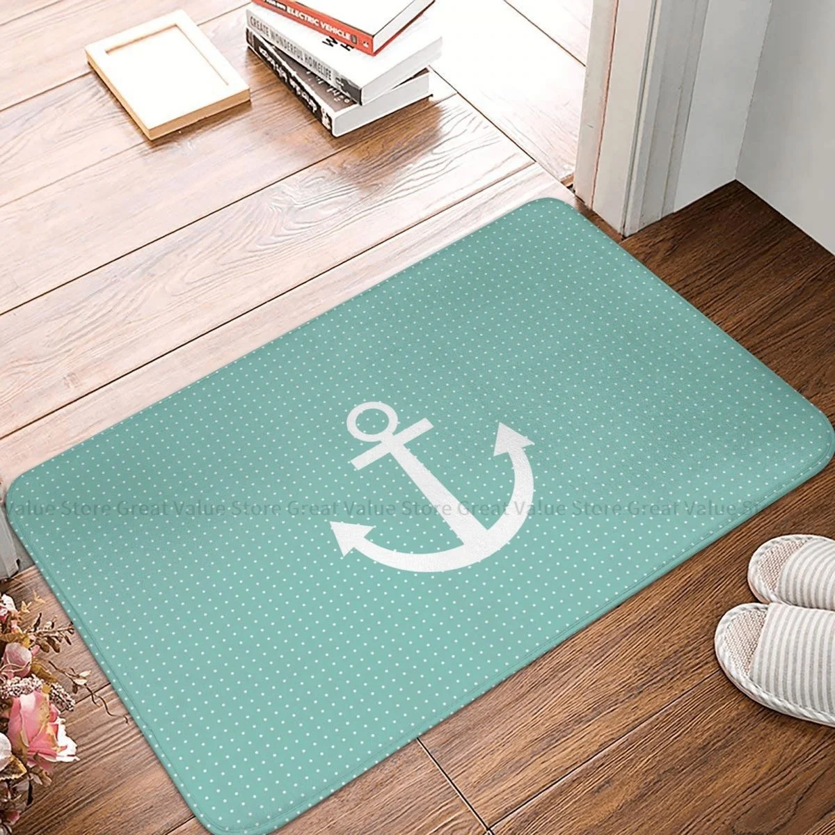 Nautical Anchor Non-slip Doormat Kitchen Mat Graphic Balcony Carpet Welcome Rug Indoor Decor