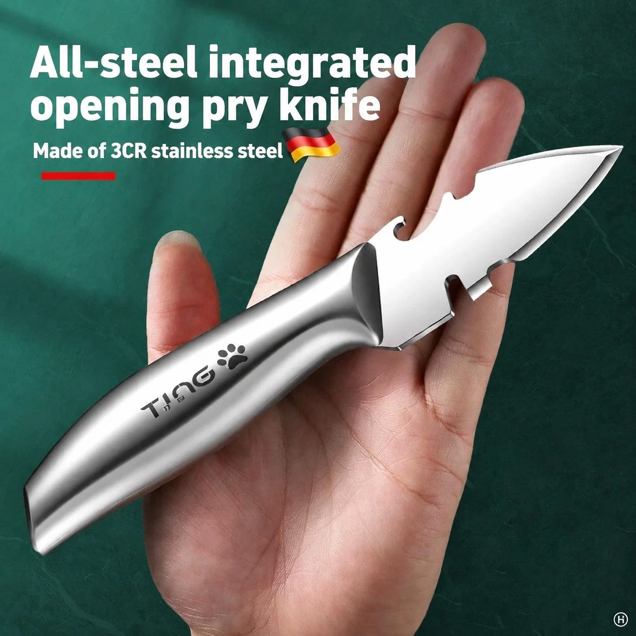 Full Steel Oyster Knife, Commercial Oyster Shucker, Professional Seafood Shell Opener, Multi-Functional Shellfish Opening Tool