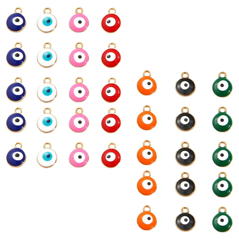 50 Pcs Eye Pendant Jewelry Pendants Decorative Loose Beads Evil Scattered with Holes Alloy Unique Shiny