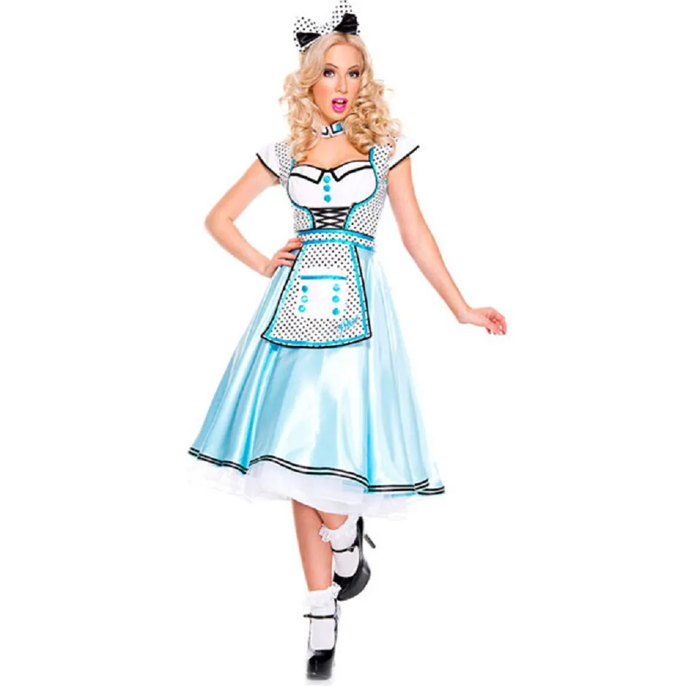 Bavaria Beer Festival Costume German National Culture Carnival Party Sexy blue Dress Woman