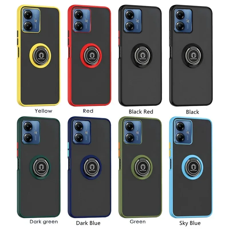 Armor Case For Motorola Moto G35 G55 G85 5G E14 G04S G04 G24 G84 G54 G53 Cover Ring Magnetic Holder Stand Coque Funda Shell Capa