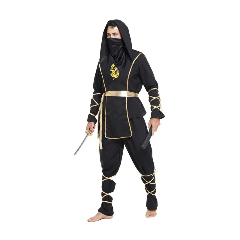 Umorden-Costume d'Halloween Noir Kokor Ninja Sans-abri pour Homme, Tenue de Cosplay, Dragon de Barrage Trempé