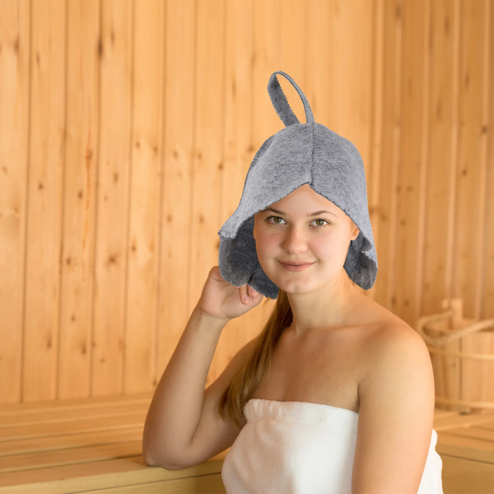 

4Pcs Felt Sauna Hat Bath Cap Quick Dry Hair Dry Cap Steam Room Head Protection Hot Sauna Supplies for Men Women