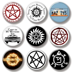 44MM TV Show Supernatural Symbols Pin Soft Button Jewelry Creative Badge Cartoon Brooch Lapel Pin Bag Backpack Hat Decoration
