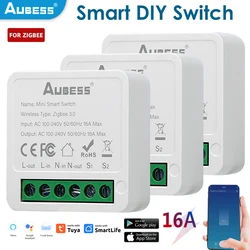 Zigbee Smart Home Mini Timing Light Switch, Tuya Wifi Switch, Télécommande Tech Via Smart Life, Alexa, Google Home, 1 Gang, 2 Gang, 3 Gang, 4Gang