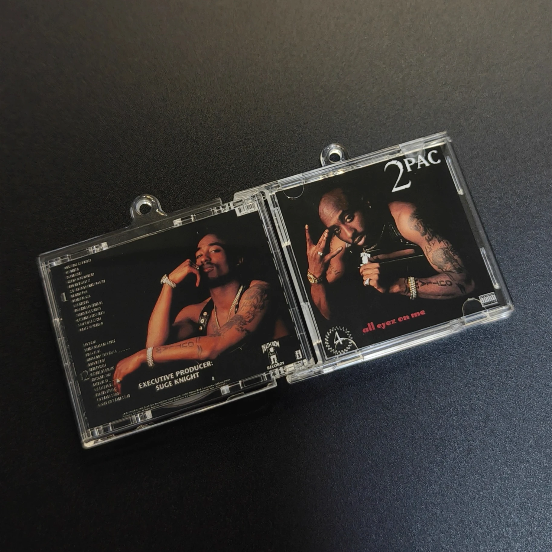 Gangsta Rap Makaveli 2pac MINI Musik CD NFC Schlüsselanhänger Play Song All Eyez on Me Album Me Against The World Schlüsselanhänger Cosplay Anhänger
