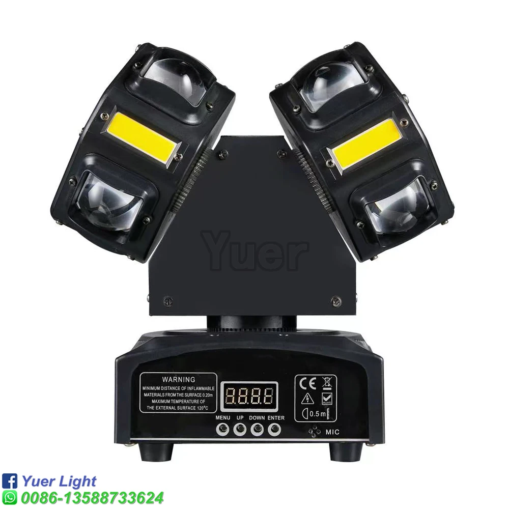 Imagem -02 - Led Moving Head Beam Light Luz Estroboscópica Rotação Dmx Braços Duplos Filmes Cabeças para dj Party Luzes do Laser rg 8x10w Rgbw 4in 1