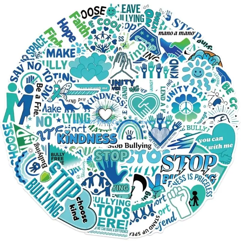 

Наклейки на тему каракулей против издевательств для детей, 50 шт., ПВХ, нетоксичный безопасный материал