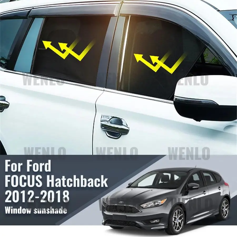 

For Ford Focus MK3 Hatchback 2011-2018 Magnetic Car Sunshade Shield Front Windshield Curtain Rear Side Window Sun Shade Visor