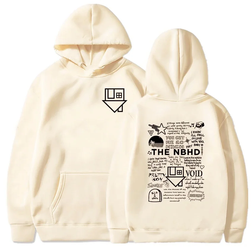 NeighborityNBHD الفرقة طباعة 2025 الخريف والشتاء جديد الأكثر مبيعا للجنسين القطن عادية الهيب هوب الرجال في الهواء الطلق هوديي #3