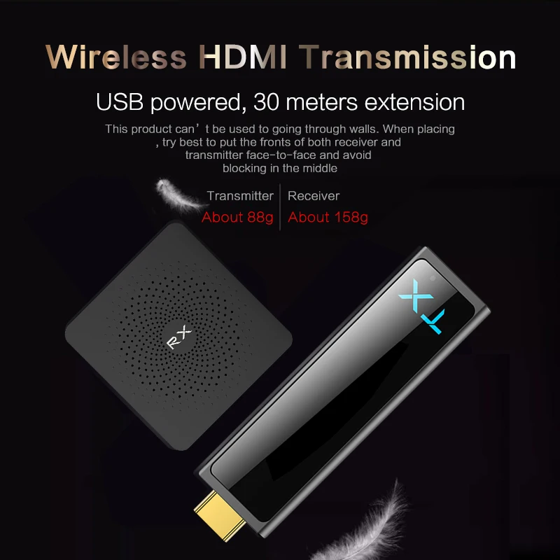 

Wireless HDMI video Transmitter and Receiver Kits 3D wireless1.1 mini projector for home Plug and Play for Streaming tv stick pc