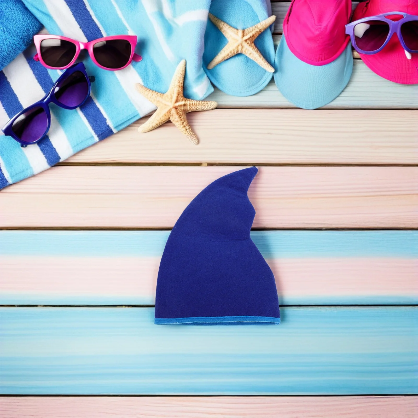 دعامة زعانف القرش الزرقاء مع أشرطة للأطفال والكبار، أزياء الهالوين على الشاطئ، نزهة الأدوار، نشاط العائلة، موضوع القرش