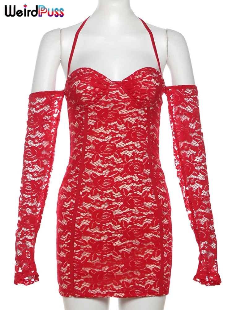 Weird Puss Sexy Party Mini Dress Slash Neck Full Sleeve Autumn Trend Skinny Stretch Jacquard Midnight Halter Clubwear Bodycon