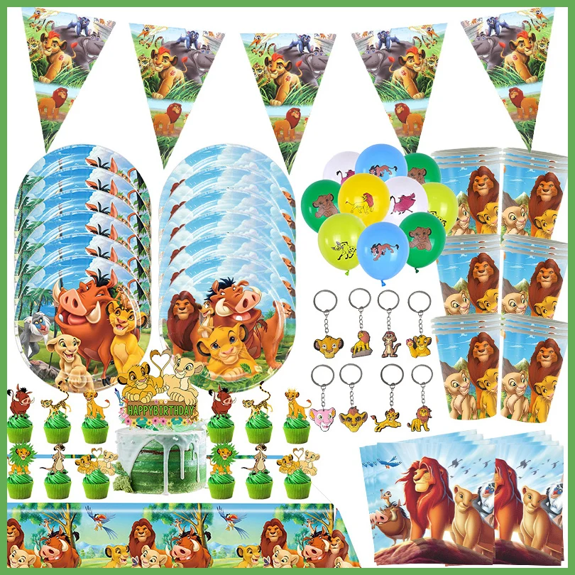 Disney The Lion King Birthday Party Decoration Supplies Tableware Cup Plate Napink Background Birthday Lion King BirthdayBalloon