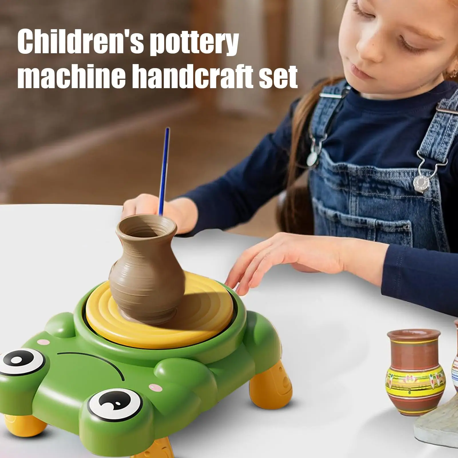 Mini Pottery Wheel At Home Pottery Set Educational Clay Sculpting Tools For Beginners Students Girls Boys Classroom School