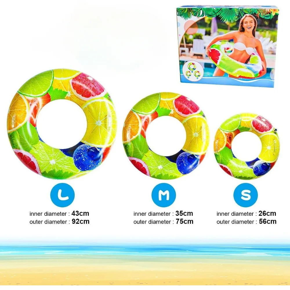 حلقة سباحة مخططة من بولي كلوريد الفينيل ، عوامة حياة سميكة ، حلقة عائمة قابلة للنفخ ، لعبة شاطئ للأطفال ، حفلة حمام سباحة #5