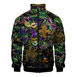 Funny Graffiti Mushroom 3d Print Jackets For Men Women Clothing Casual Zipper Jacket 2024 Long Sleeve Coat Men Designer Y2k Tops