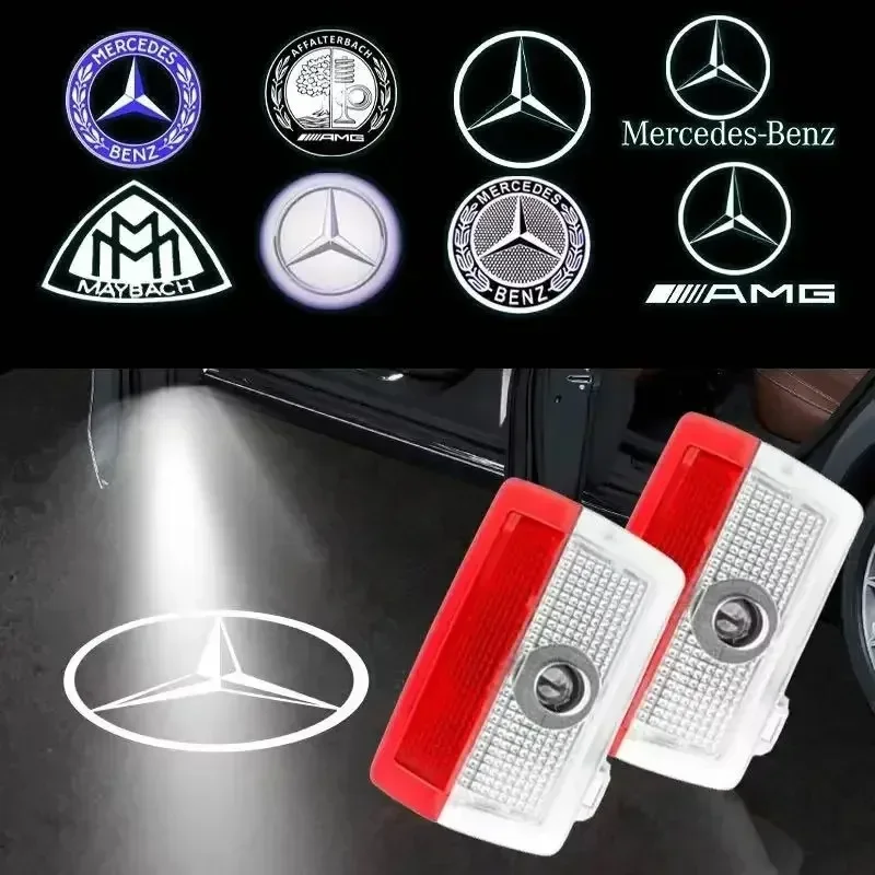 

2Pcs LED HD Car Door Lights Welcome Light logo For Mercedes Benz E GLC GLA GLB E GLB GLE C A Class W177 W205 W212 W213 X253