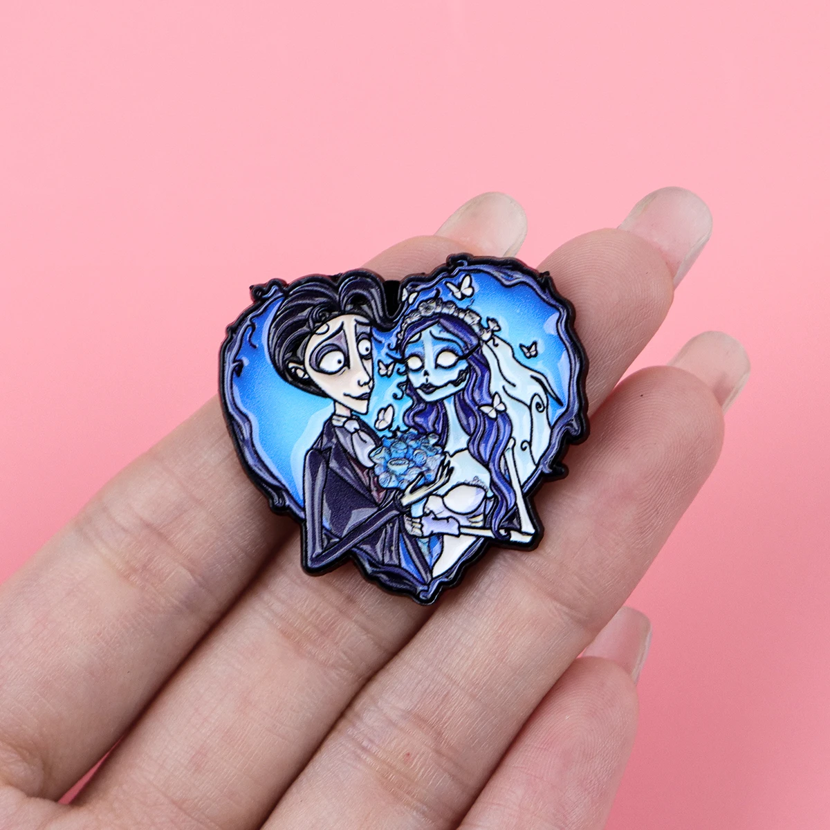 Heart Enamel Pins Horror Movie Brooches Badges for Backpacks Jackets Hats Couple Jewelry Gifts Cosplay Accessories view 4