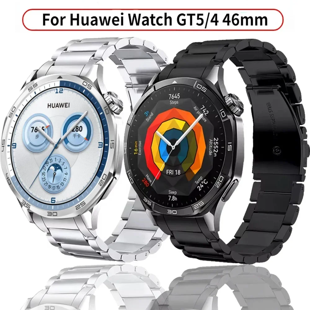 22 مللي متر لا فجوات حزام معدني لساعة هواوي GT4 46 مللي متر الراقية سوار فولاذي غير قابل للصدأ لساعة هواوي GT5 46 مللي متر استبدال سوار