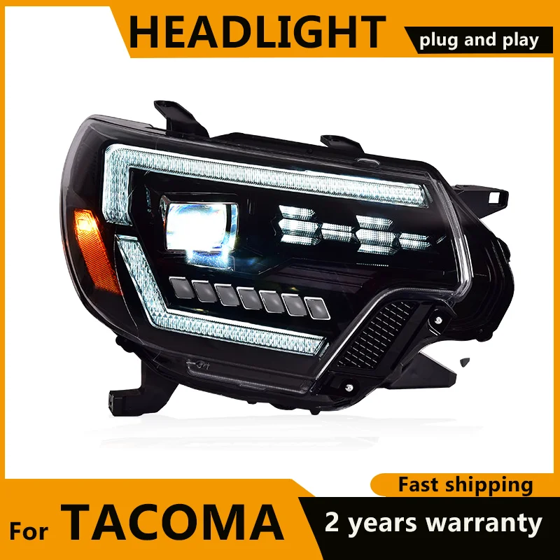 For Toyota Tacoma Headlights 2012 2013 2014 2015 Tacoma LED Headlight LED DRL Project Lens Dynamic turn signal Headlamp assembly