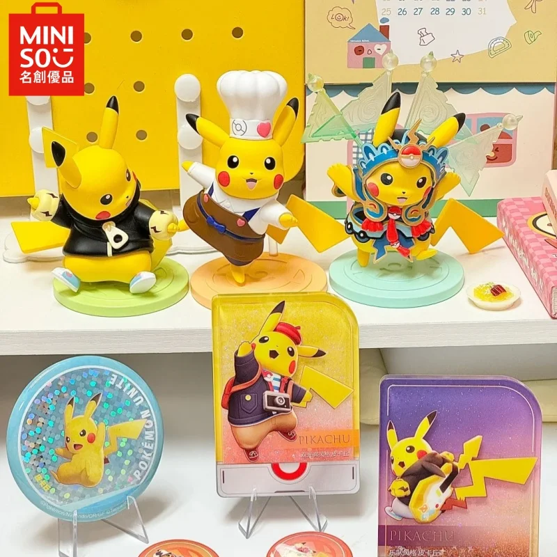 Hot Blind Box Pokemon Gathering Series Pikachu Electronic Suit Figure Anime Desktop Ornament Children's Toy Birthday Gift