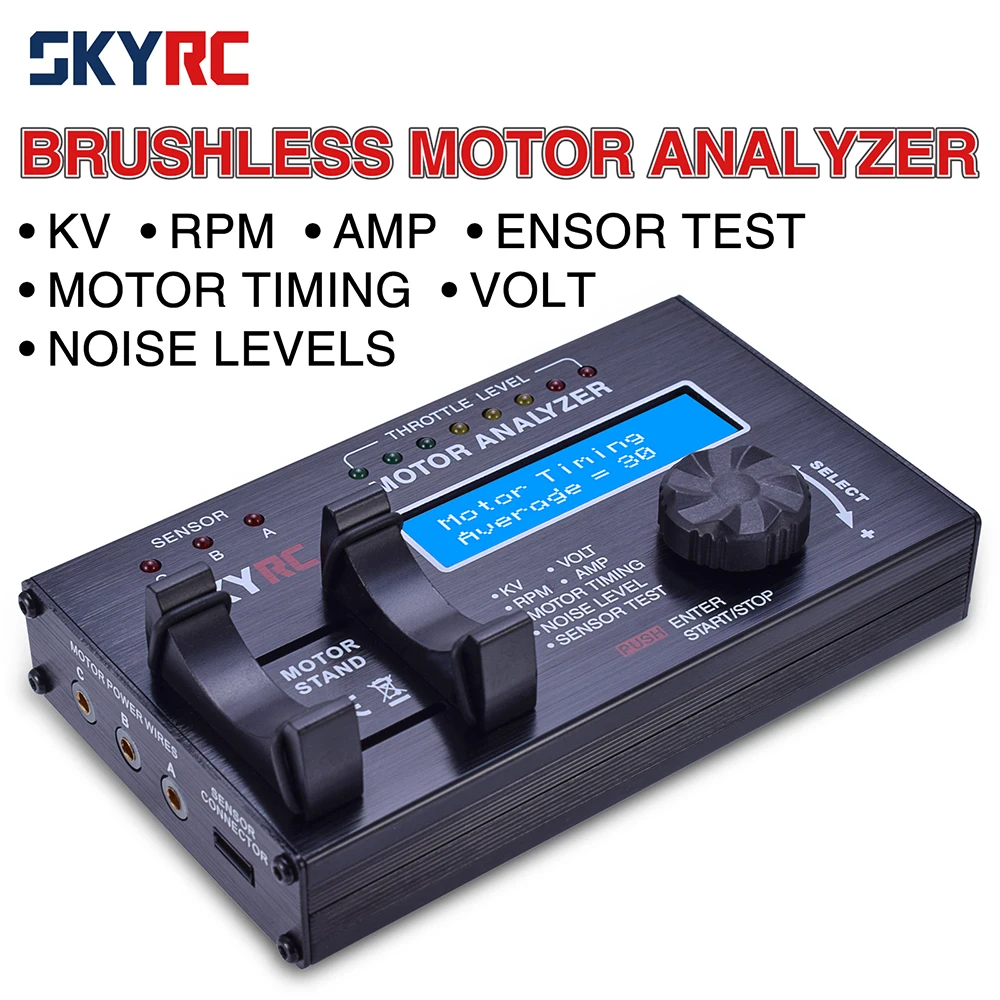 

SKYRC Motor Analyzer BL Electric Brushless Motor Analyzer LCD Motor Tester with LCD Display Screen for RC Cars Motor SK-500020