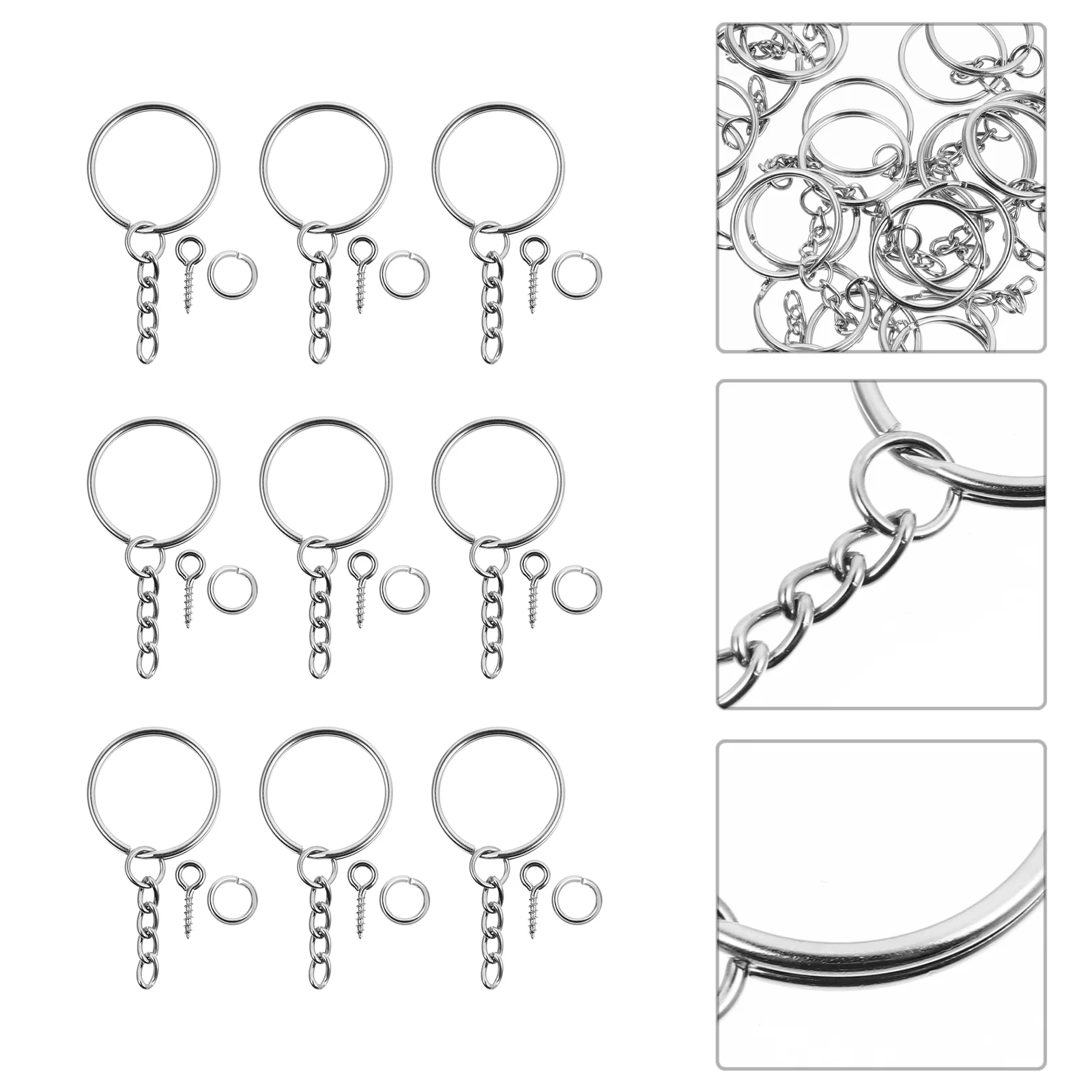 150 Pcs DIY Keychain Connecting Ring Jewelry Making Accessories Accessory Rings Supplies Fob Open Keyrings Manual