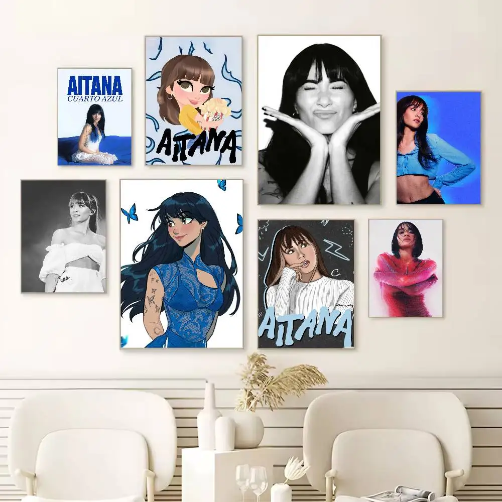 

A-Aitana Cuarto azul Poster HD Self Adhesive Waterproof Wall Art Ideal for Home Office Dorm Gift