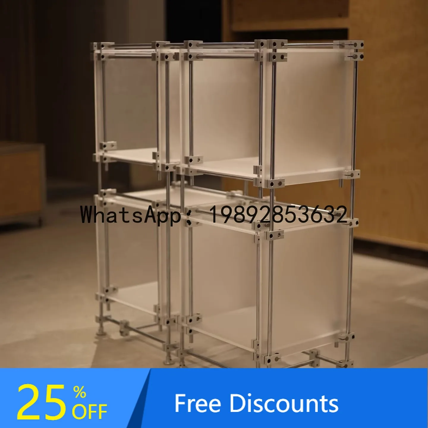 CZ Frosted Acrylic Optical Axis Floor Multi-layer Storage Rack Organizer Living Room Dining Side Display Shelf