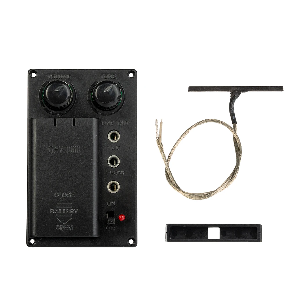 4/4 3/4 Electric Violin Pickup Bridge Piezo Set Transducer Frame EQ Preamp DIY With Screws