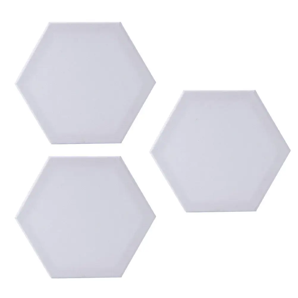 

3Pcs Oil Painting Board Hexagon Cotton Artist Canvas Thickened 12.5cm Side Size for DIY Hobby Classroom Art Panel Sketchpad