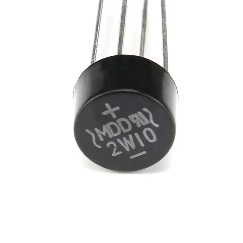 10PCS 2W10 2W08 2W06 2W04 DIP 4Pin 2A 1000V 1KV Diode Bridge Rectifier Circular