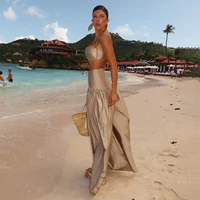 Bandeau 3 Pieces Bikini 2025 Sexy Women Swimsuit Swimwear Female Dress Cover Up Bikini Set Beachwear Bathing Suit Swimming Suit - Image 4