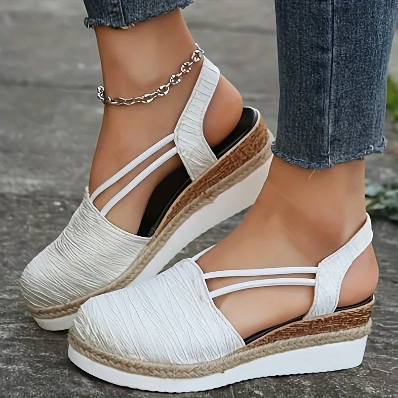 Women Wedges Sandals 2024 New Summer Fashion Casual Shoes for Women High Heels Platform Solid Color Sandals Designer Sandals